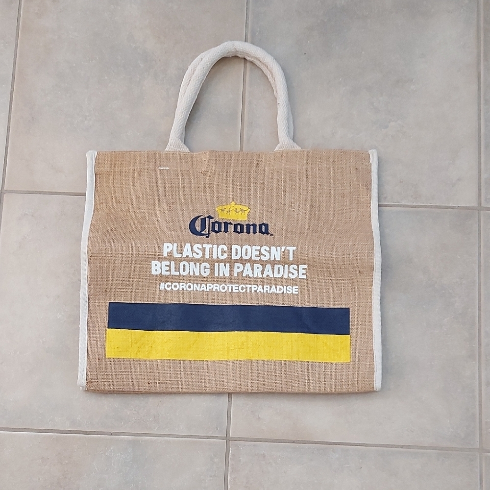 Corona Tan and Blue Tote Bag